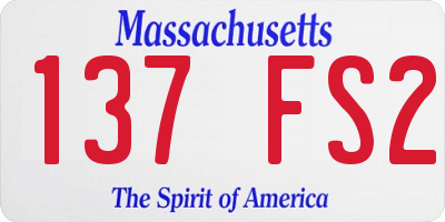 MA license plate 137FS2