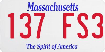 MA license plate 137FS3