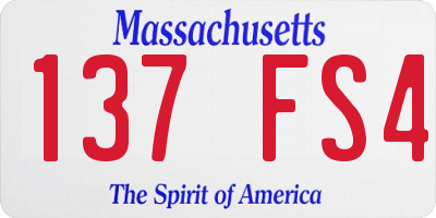 MA license plate 137FS4