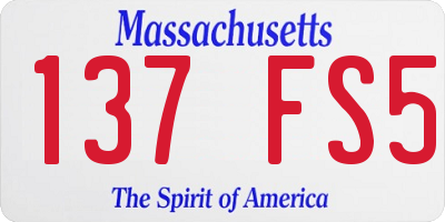 MA license plate 137FS5