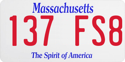 MA license plate 137FS8