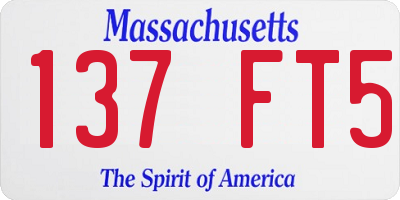 MA license plate 137FT5