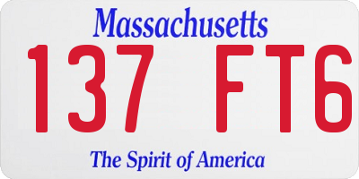 MA license plate 137FT6