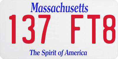 MA license plate 137FT8
