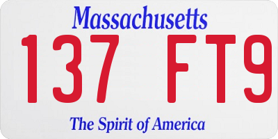 MA license plate 137FT9