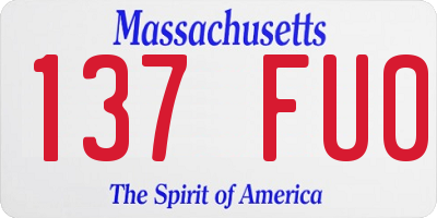 MA license plate 137FU0