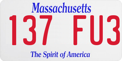 MA license plate 137FU3