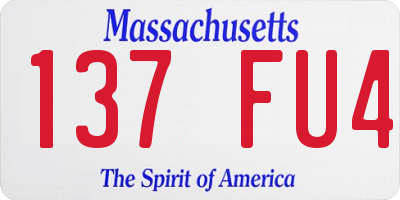 MA license plate 137FU4