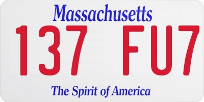 MA license plate 137FU7
