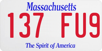 MA license plate 137FU9