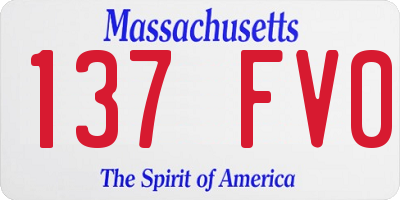 MA license plate 137FV0
