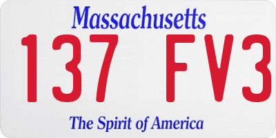 MA license plate 137FV3