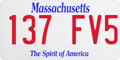 MA license plate 137FV5