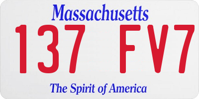 MA license plate 137FV7
