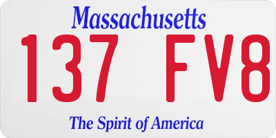 MA license plate 137FV8