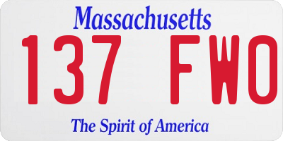 MA license plate 137FW0