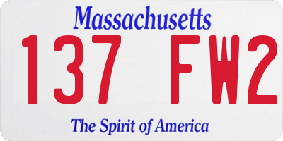 MA license plate 137FW2