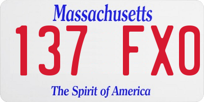 MA license plate 137FX0