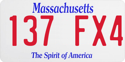 MA license plate 137FX4