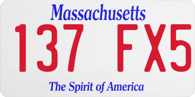 MA license plate 137FX5