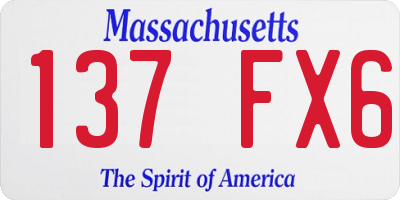 MA license plate 137FX6