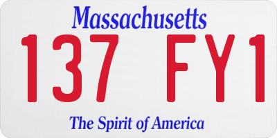 MA license plate 137FY1