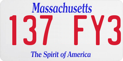 MA license plate 137FY3