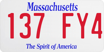 MA license plate 137FY4