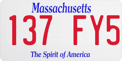 MA license plate 137FY5