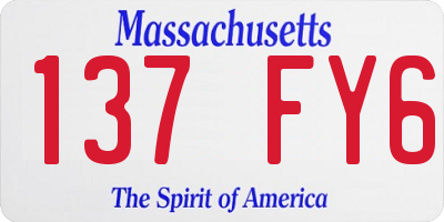 MA license plate 137FY6