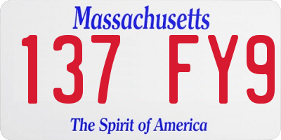 MA license plate 137FY9