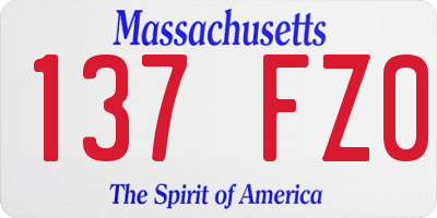 MA license plate 137FZ0