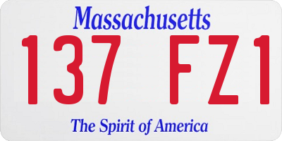 MA license plate 137FZ1