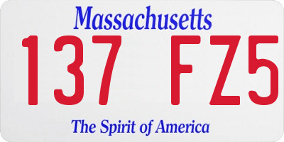 MA license plate 137FZ5