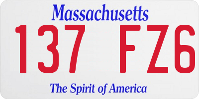 MA license plate 137FZ6