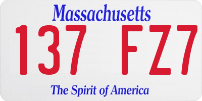 MA license plate 137FZ7