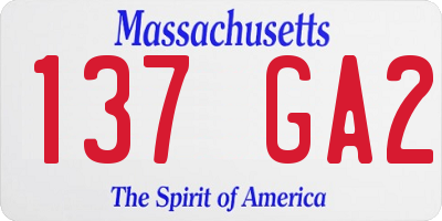 MA license plate 137GA2