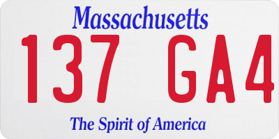 MA license plate 137GA4
