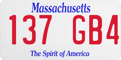 MA license plate 137GB4