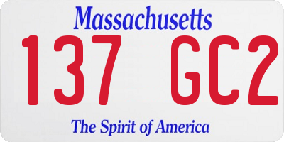 MA license plate 137GC2