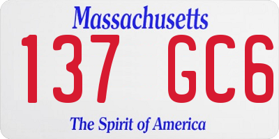 MA license plate 137GC6