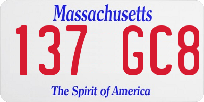 MA license plate 137GC8