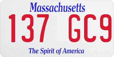 MA license plate 137GC9