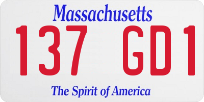 MA license plate 137GD1