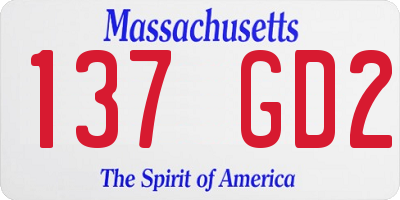 MA license plate 137GD2
