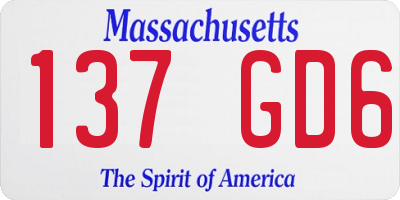 MA license plate 137GD6