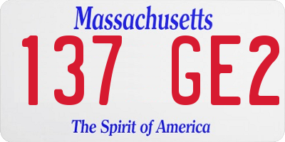 MA license plate 137GE2