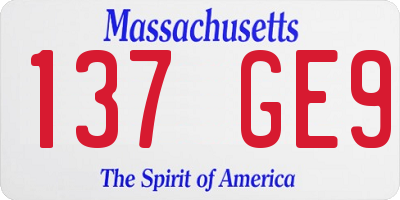 MA license plate 137GE9