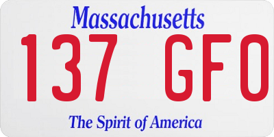 MA license plate 137GF0