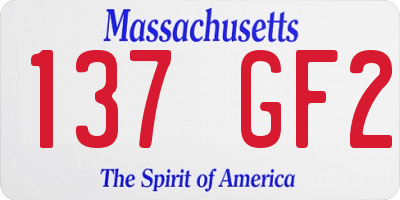 MA license plate 137GF2